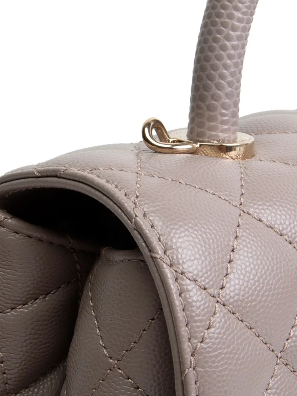 CHANEL Small Lizard Trimmed Coco Handle Shoulder Bag - Light Purple